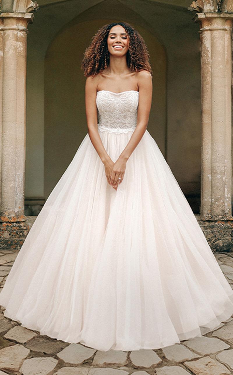 Model wearing a ballgown gown