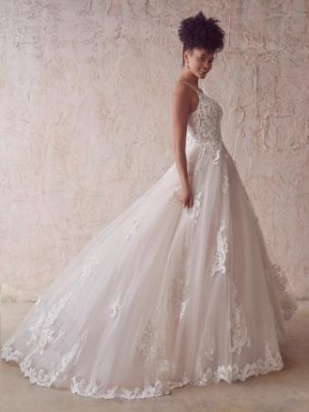 Here & Now Style #FLORENCE (22MS904A02 - Plain Tulle) #5 All Ivory (gown with Ivory Illusion) thumbnail